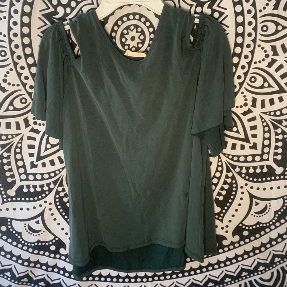 HUMMINGBIRD- dark green blouse